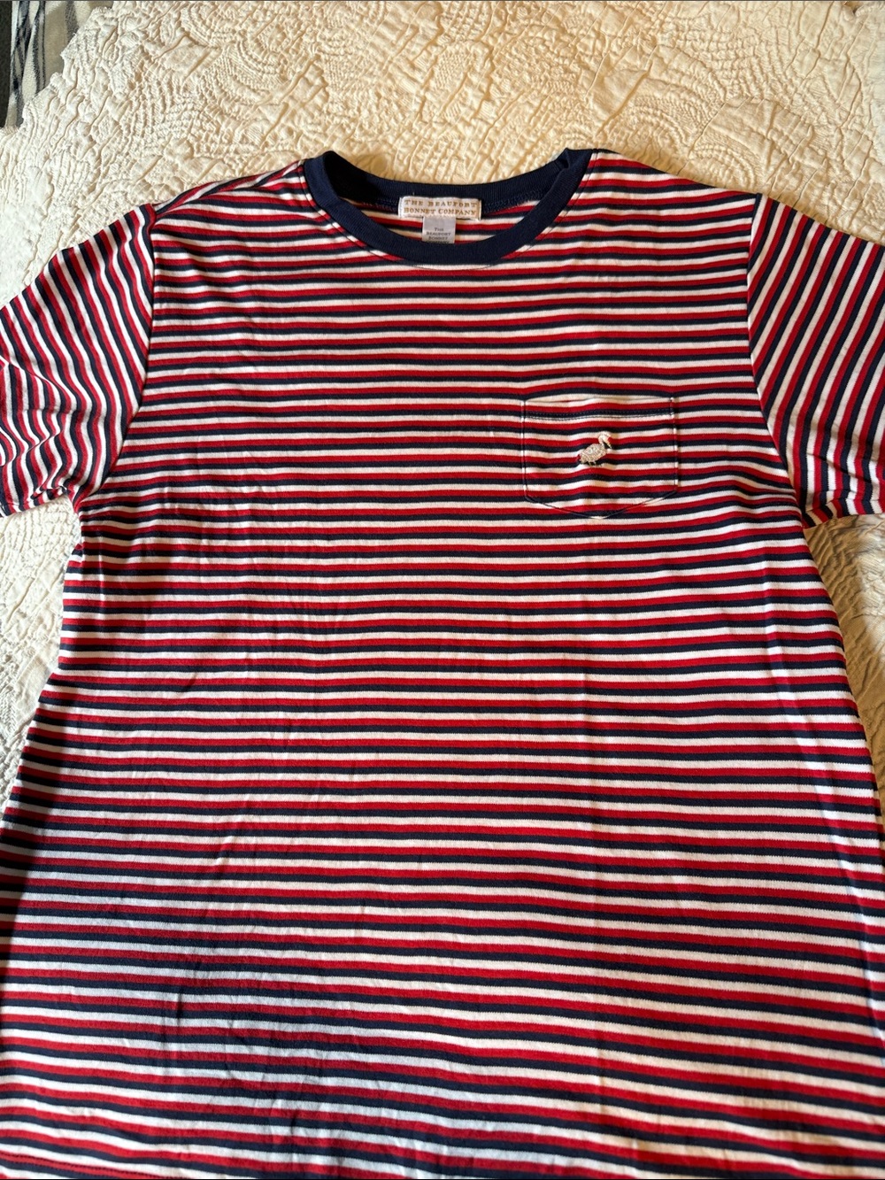 The Beaufort Bonnet Company Striped Tee in Red, White & Navy
